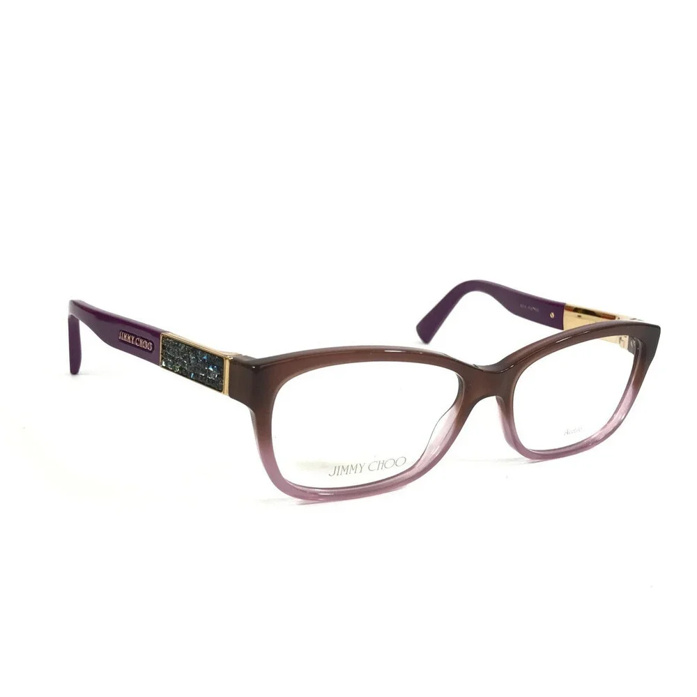 Jimmy Choo Eyeglasses Frames JC110 F1A Brown Pink Purple Fade Crystals 53-15-135